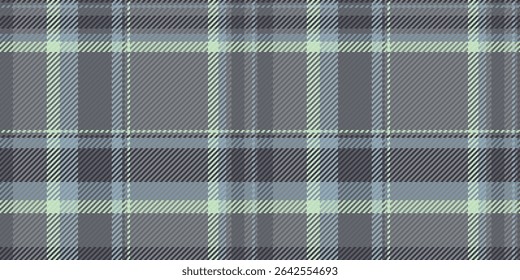 Sophisticated muted grey and pastel green plaid pattern. Ideal for textile design, fashion, website backgrounds, or any project requiring a subtle yet stylish texture.