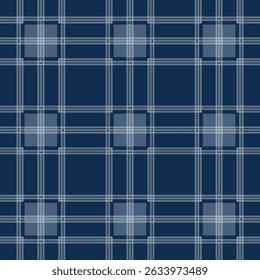 Sophisticated Navy Blue and White Plaid Pattern for Elegant Interiors