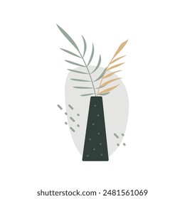 Sophisticated Palm Branches in a Vase Illustrations, featuring elegant and refined designs perfect for upscale decor and botanical themes