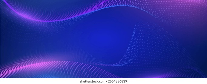 Textura sofisticada de gradiente de ondas de partículas con estética de ciencia ficción y espacio de copia para proyectos profesionales