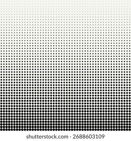 A sophisticated pattern featuring a gradient of black dots that transition in size and density. This abstract design offers a clean and modern aesthetic, perfect for various creative applications.
