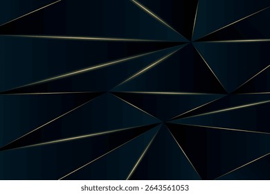 Sophisticated polygonal composition featuring sleek edges and glowing luxury gold lines
