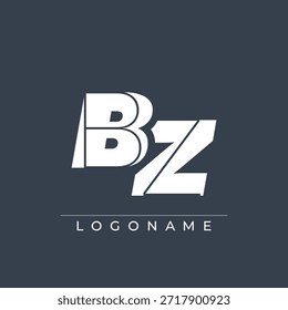 Ein anspruchsvolles und professionelles Logo-Design mit den Initialen BZ in einer fetten serifenlosen Schrift, die für verschiedene geschäftliche Branding-Zwecke geeignet ist