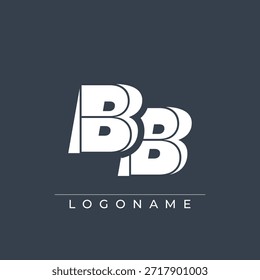 Un diseño de logotipo sofisticado y profesional con las iniciales BB en una tipografía sans serif atrevida adecuada para varios propósitos de marca comercial