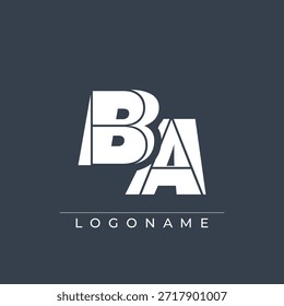 Ein anspruchsvolles und professionelles Logo-Design mit den Initialen BA in einer fetten serifenlosen Schrift, die für verschiedene geschäftliche Branding-Zwecke geeignet ist