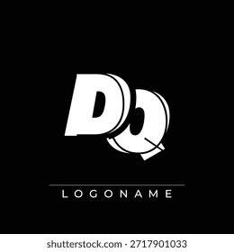 Un diseño de logotipo sofisticado y profesional con las iniciales DQ en una tipografía sans serif atrevida adecuada para varios propósitos de marca comercial