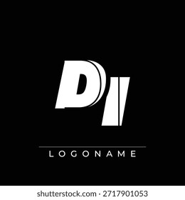 Ein anspruchsvolles und professionelles Logo-Design mit den Initialen DI in einer fetten serifenlosen Schrift, die für verschiedene geschäftliche Branding-Zwecke geeignet ist