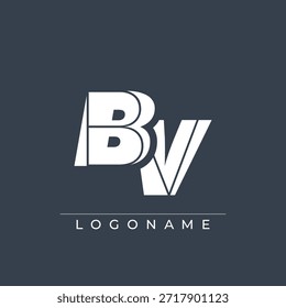 Un diseño de logotipo sofisticado y profesional que presenta las iniciales BV en una tipografía sans serif en negrita adecuada para varios propósitos de marca comercial