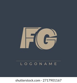 Un diseño de logotipo sofisticado y profesional con las iniciales FG en una tipografía sans serif atrevida adecuada para varios propósitos de marca comercial