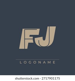 Un diseño de logotipo sofisticado y profesional con las iniciales FJ en una tipografía sans serif atrevida adecuada para varios propósitos de marca comercial