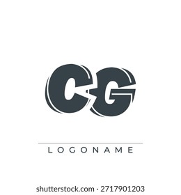 Un diseño de logotipo sofisticado y profesional con las iniciales CG en una tipografía sans serif atrevida adecuada para varios propósitos de marca comercial