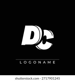 Un diseño de logotipo sofisticado y profesional con las iniciales DC en una tipografía sans serif atrevida adecuada para varios propósitos de marca comercial