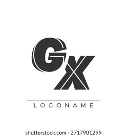 Um design de logotipo sofisticado e profissional com as iniciais GX em uma fonte sem serifa arrojada adequada para vários fins de marca comercial