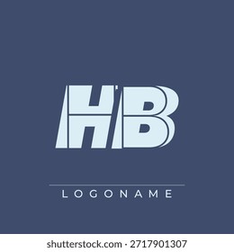 Un diseño de logotipo sofisticado y profesional con las iniciales HB en una tipografía sans serif en negrita adecuada para varios propósitos de marca comercial