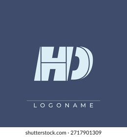 Un diseño de logotipo sofisticado y profesional que presenta las iniciales HD en una tipografía sans serif audaz adecuada para varios propósitos de marca comercial