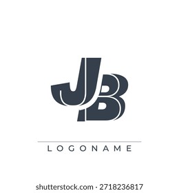 Un diseño de logotipo sofisticado y profesional con las iniciales JB en una tipografía sans serif en negrita adecuada para varios propósitos de marca comercial