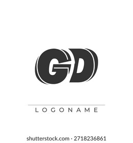 Un diseño de logotipo sofisticado y profesional con las iniciales GD en una tipografía sans serif atrevida adecuada para varios propósitos de marca comercial