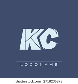 Un diseño de logotipo sofisticado y profesional con las iniciales KC en una tipografía sans serif atrevida adecuada para varios propósitos de marca comercial