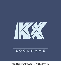 Un diseño de logotipo sofisticado y profesional con las iniciales KX en una tipografía sans serif atrevida adecuada para varios propósitos de marca comercial