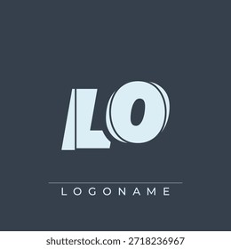 Un diseño de logotipo sofisticado y profesional con las iniciales LO en una tipografía sans serif atrevida adecuada para varios propósitos de marca comercial