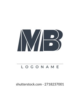 Un diseño de logotipo sofisticado y profesional que presenta las iniciales MB en una tipografía sans serif en negrita adecuada para varios propósitos de marca comercial