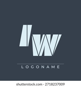 Un diseño de logotipo sofisticado y profesional con las iniciales IW en una tipografía sans serif atrevida adecuada para varios propósitos de marca comercial