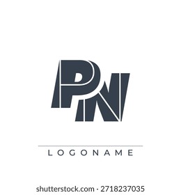 Un diseño de logotipo sofisticado y profesional que presenta las iniciales PN en una tipografía sans serif en negrita adecuada para varios propósitos de marca comercial