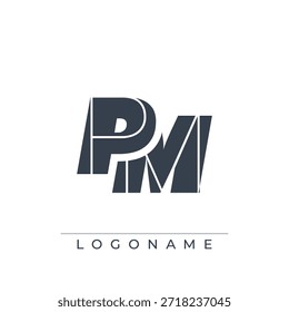A sophisticated and professional logo design featuring the initials PM in a bold sans serif typeface suitable for various business branding purposes