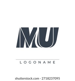 Um design de logotipo sofisticado e profissional com as iniciais MU em um tipo ousado sans serif adequado para vários fins de marca de negócios