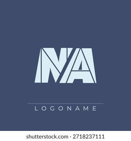 Um design de logotipo sofisticado e profissional com as iniciais NA em um tipo ousado sans serif adequado para vários fins de marca comercial