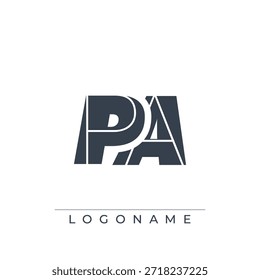 A sophisticated and professional logo design featuring the initials PA in a bold sans serif typeface suitable for various business branding purposes