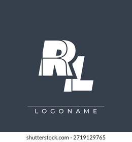 Un diseño de logotipo sofisticado y profesional con las iniciales RL en una tipografía sans serif en negrita adecuada para varios propósitos de marca comercial