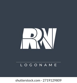 Un diseño de logotipo sofisticado y profesional que presenta las iniciales RN en una tipografía sans serif en negrita adecuada para varios propósitos de marca comercial
