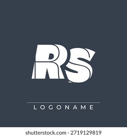 Un diseño de logotipo sofisticado y profesional con las iniciales RS en una tipografía sans serif atrevida adecuada para varios propósitos de marca comercial