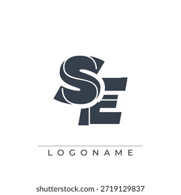 Un diseño de logotipo sofisticado y profesional que presenta las iniciales SE en una tipografía sans serif audaz adecuada para varios propósitos de marca comercial
