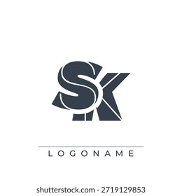 A sophisticated and professional logo design featuring the initials SK in a bold sans serif typeface suitable for various business branding purposes