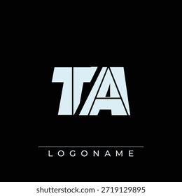 Un diseño de logotipo sofisticado y profesional que presenta las iniciales TA en una tipografía sans serif en negrita adecuada para varios propósitos de marca comercial