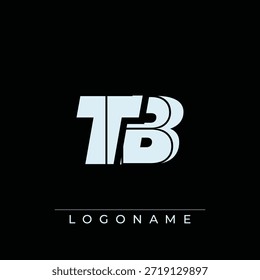 Un diseño de logotipo sofisticado y profesional con las iniciales TB en una tipografía sans serif atrevida adecuada para varios propósitos de marca comercial