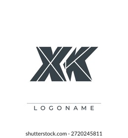 Un diseño de logotipo sofisticado y profesional que presenta las iniciales XK en una tipografía atrevida de sans serif adecuada para varios propósitos de marca comercial