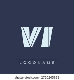 Un diseño de logotipo sofisticado y profesional con las iniciales VI en una tipografía sans serif atrevida adecuada para varios propósitos de marca comercial