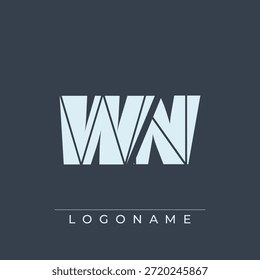 Un diseño de logotipo sofisticado y profesional con las iniciales WN en una tipografía sans serif atrevida adecuada para varios propósitos de marca comercial