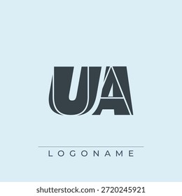 Un diseño de logotipo sofisticado y profesional que presenta las iniciales UA en una tipografía sans serif en negrita adecuada para varios propósitos de marca comercial