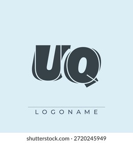 Un diseño de logotipo sofisticado y profesional que presenta las iniciales UQ en una tipografía sans serif en negrita adecuada para varios propósitos de marca comercial