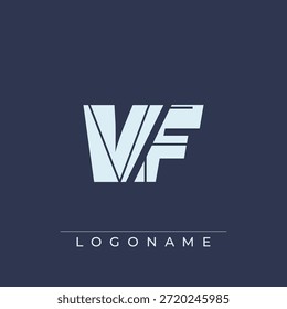 Un diseño de logotipo sofisticado y profesional que presenta las iniciales VF en una tipografía sans serif audaz adecuada para varios propósitos de marca comercial
