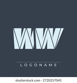 Un diseño de logotipo sofisticado y profesional con las iniciales WW en una tipografía sans serif atrevida adecuada para varios propósitos de marca comercial