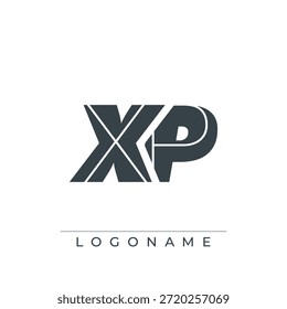 Un diseño de logotipo sofisticado y profesional que presenta las iniciales XP en una tipografía sans serif en negrita adecuada para varios propósitos de marca comercial