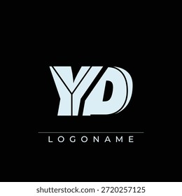 Un diseño de logotipo sofisticado y profesional con las iniciales YD en una tipografía sans serif atrevida adecuada para varios propósitos de marca comercial