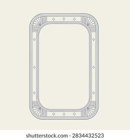 A sophisticated rectangular frame featuring geometric Art Deco patterns and decorative line work for elegant graphic design layouts