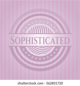 Sophisticated retro pink emblem