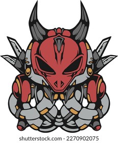 Sophisticated Robot design with two horns on its head